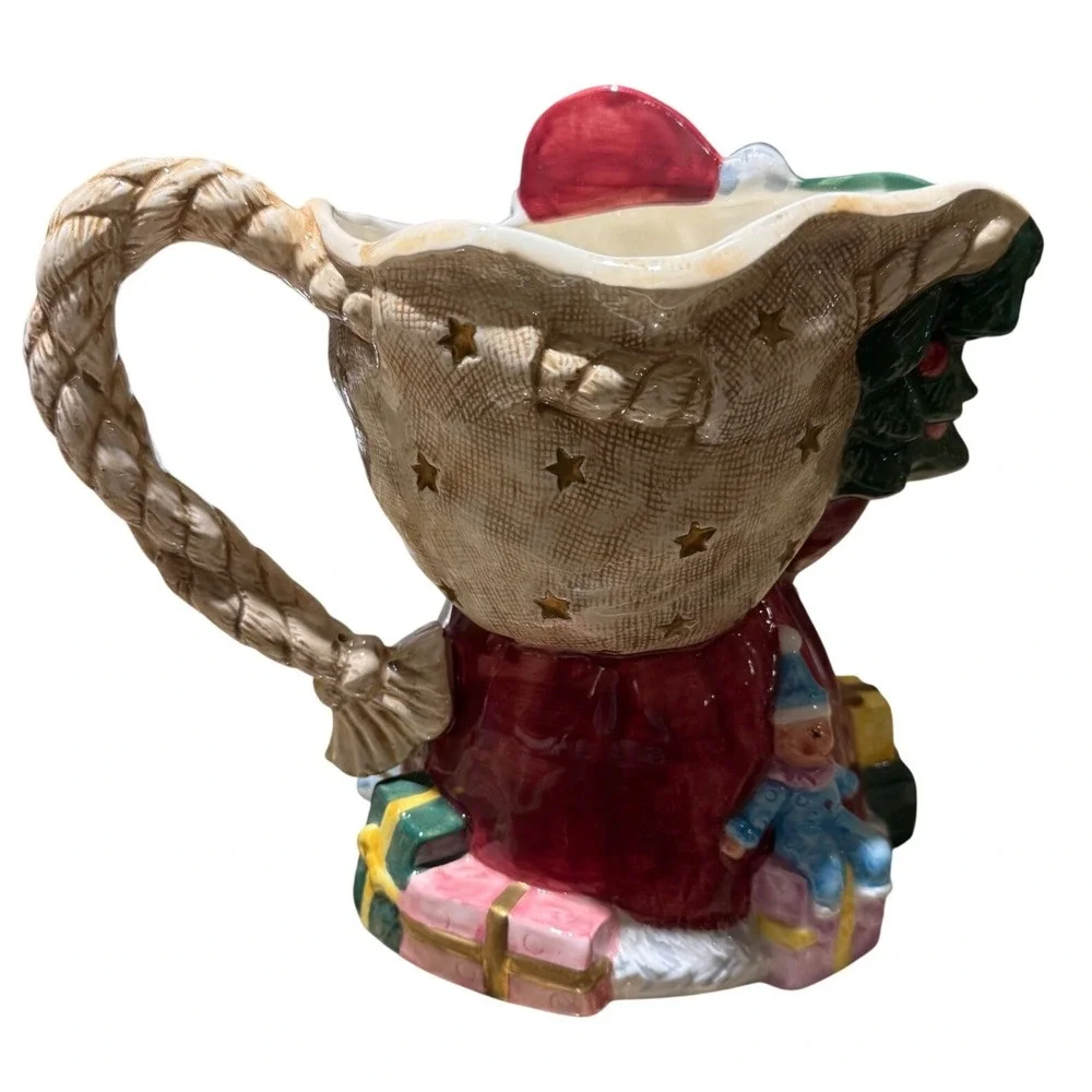 Vtg Fitz & Floyd Omnibus Santa Christmas Pitcher 1994 Christmas Tree Presents 9